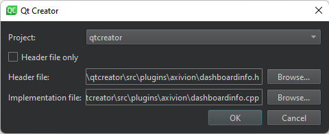 ヘッダーファイルと実装ファイルに名前を付ける
