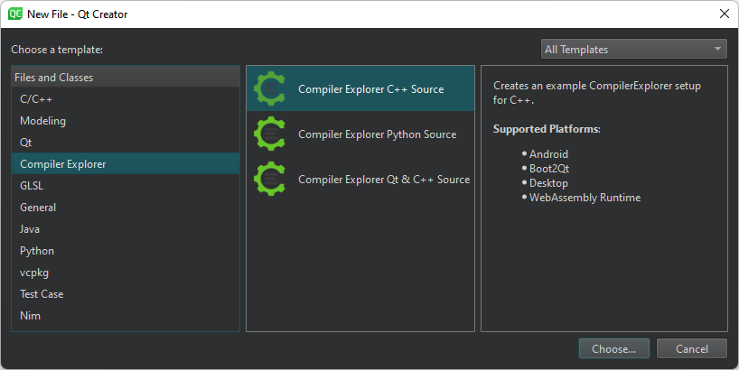 新規ファイルダイアログ