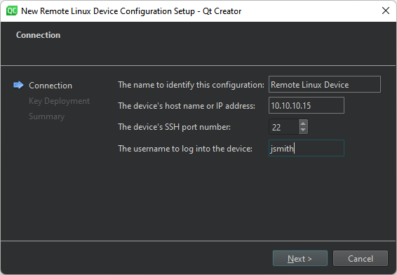 接続データウィザード