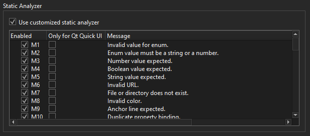 Qt Quick環境設定のQML/JS編集タブ Qt Quick環境設定のQML/JS編集タブ