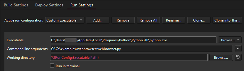Pythonカスタム実行ファイルの実行設定