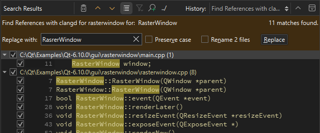 カーソル下のシンボルの名前を変更する