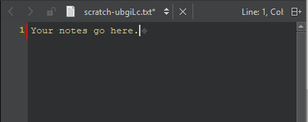 スクラッチファイルをテキストエディタで開く