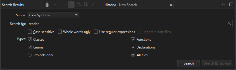 検索結果ビューの検索条件