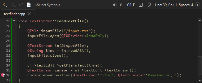 エディターでブレークポイントを設定する エディターでブレークポイントを設定する