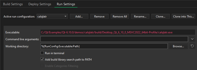 プロジェクトモードで設定を実行する プロジェクトモードで設定を実行する