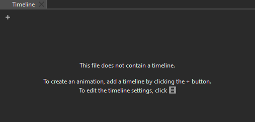 空のタイムラインビュー。
