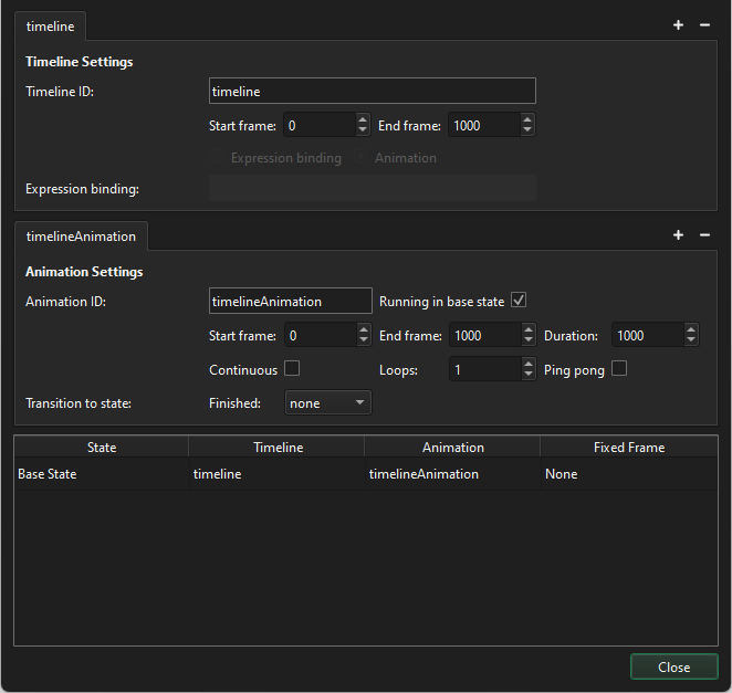 タイムライン設定ダイアログ