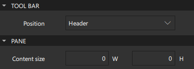 プロパティビューのツールバーセクション。
