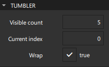 PropertiesビューのTumblerセクション。