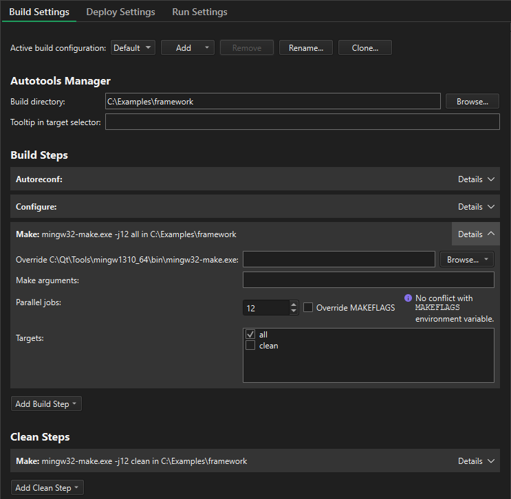 자동 도구 빌드 설정 자동 도구 빌드 설정
