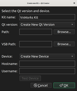 새 키트 만들기 대화 상자 새 키트 만들기 대화 상자