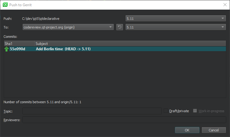 게릿 대화 상자로 푸시
