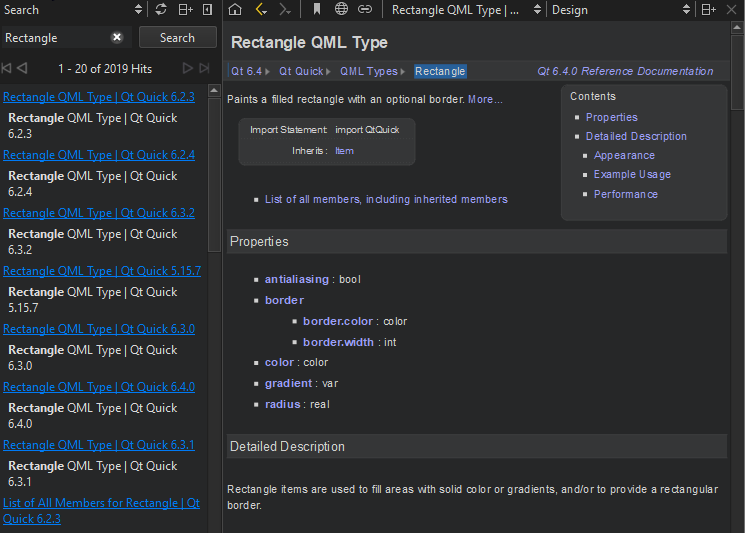 도움말 모드 검색 창