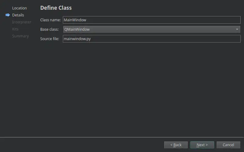 클래스 정의 대화 상자 클래스 정의 대화 상자