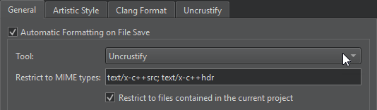 뷰티라이저 환경설정의 일반 탭