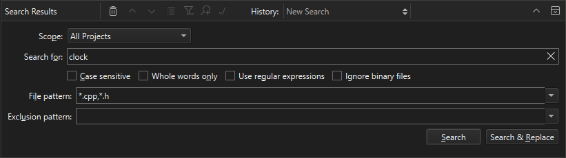 검색 결과 보기의 모든 프로젝트 옵션