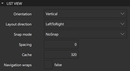 목록 보기 속성