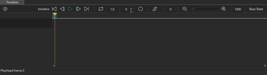 키프레임 트랙이 없는 타임라인.