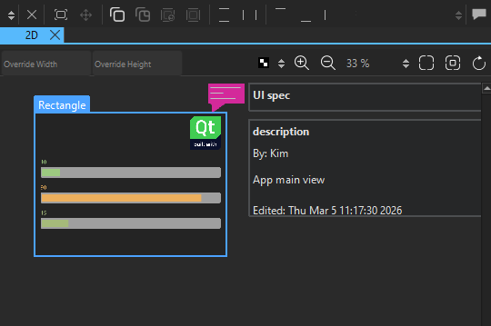 二维视图中的注释