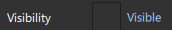 未选择可见性属性，但突出显示。