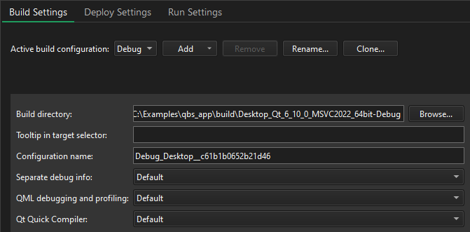 Qbs 构建设置 Qbs 构建设置