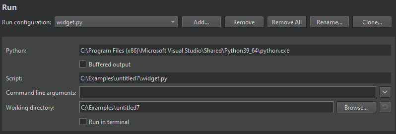 Python 运行设置
