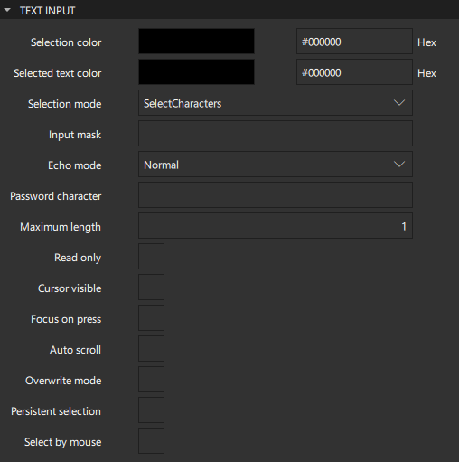 文本输入框属性