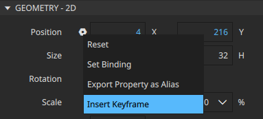 Set keyframe for x and y position.