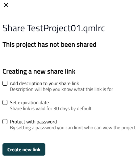 {Options for shared application in Qt Design Viewer}