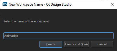 "New Workspace Name dialog"