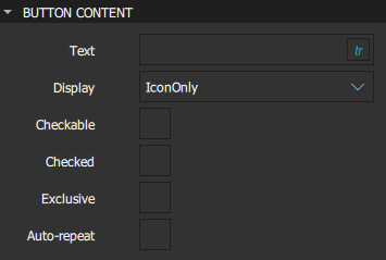 "Button Content properties"