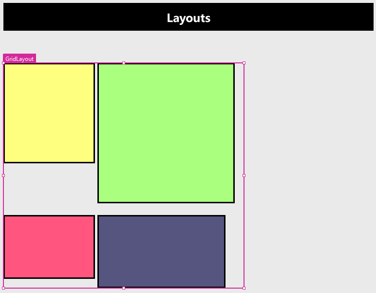 "Components follow the change in grid size"