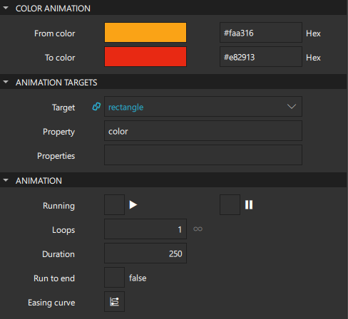 "Color Animation properties"