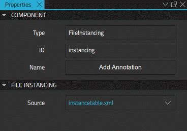 "File Instancing in the Properties View"