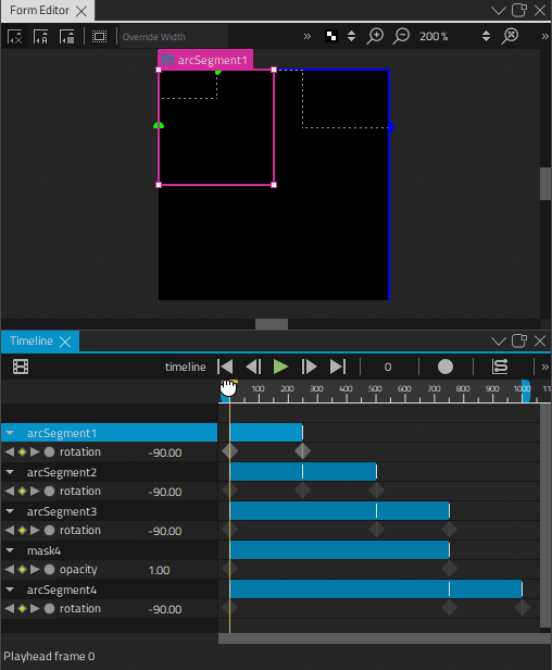"Rotation animation in Form Editor"