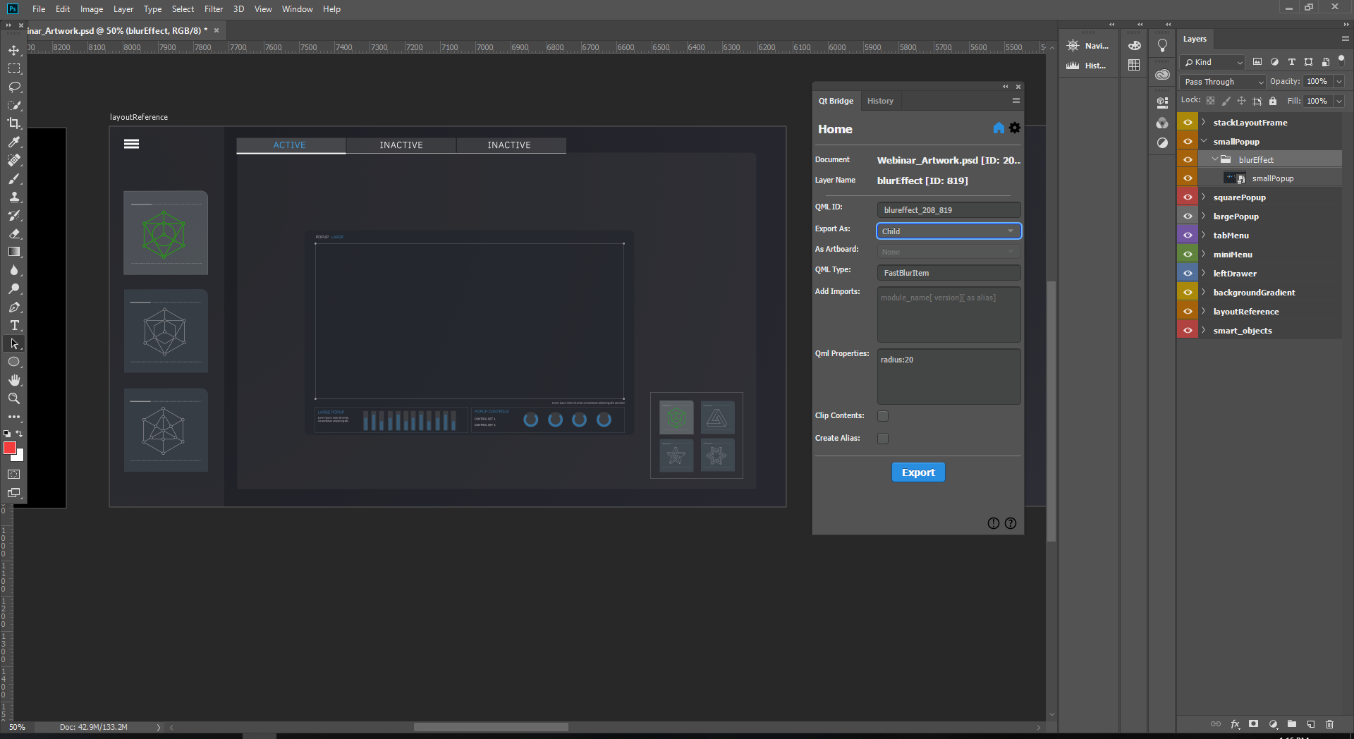 "Settings for exporting blurEffect layer"