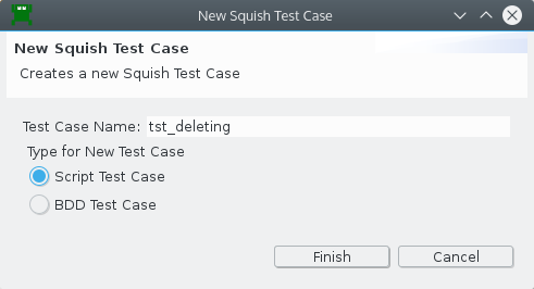 "The New Squish Test Case wizard"