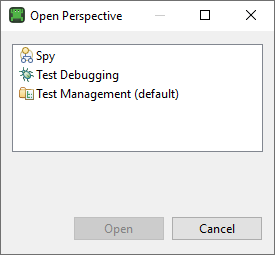 "The Open Perspective dialog"