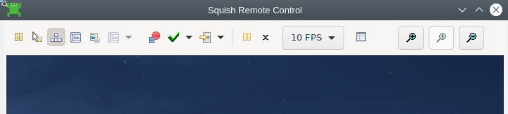 "The Remote Control window of Squish for VNC"