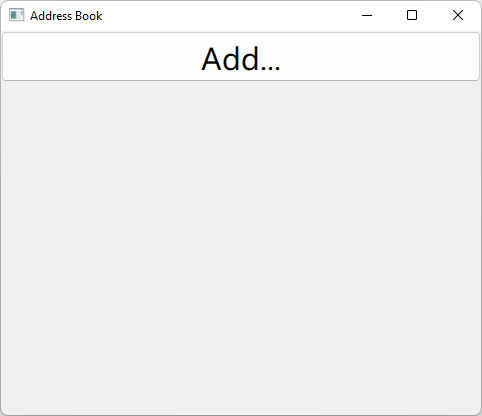 {QuickAddressBookのメインウィンドウ}。 {QuickAddressBookのメインウィンドウ}。